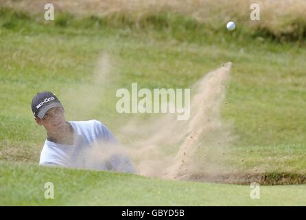 Der deutsche Martin Kaymer ist am vierten Tag der Open Championship im Turnberry Golf Club in Aktion. Stockfoto