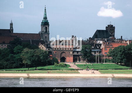 Geographie / Reisen, Polen, gerissen, Blick auf die Stadt von der Weichsel, 1980, Zusatz-Rechte-Clearences-nicht vorhanden Stockfoto