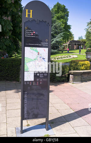 dh-HARROGATE NORTH YORKSHIRE Valley Gardens Karte und Informationen-board Stockfoto