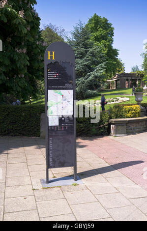 dh-HARROGATE NORTH YORKSHIRE Valley Gardens Karte und Informationen-board Stockfoto