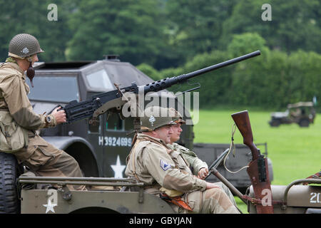 Re-enactment am Wochenende des 2. Weltkrieges in einer Armee Jeep Stockfoto