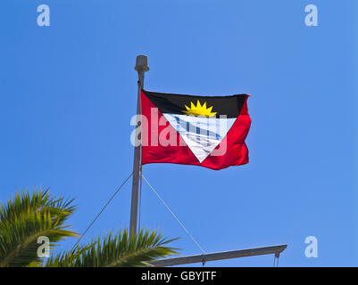 dh Antigua Barbuda Flagge ANTIGUA CARIBBEAN National Flagge von Antigua und Barbuda Stockfoto