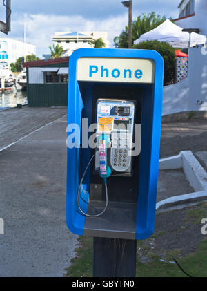 dh Road Town TORTOLA Karibik Telefon Kiosk Karte Feld Straße Pay Telefonkabine Stockfoto