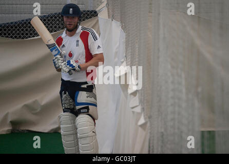 Cricket - The Ashes 2009 - npower Third Test - England gegen Australien - England Nets - Edgbaston. Andrew Flintoff aus England während einer Nets-Sitzung in Edgbaston, Birmingham. Stockfoto