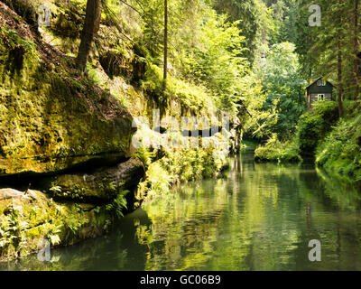 Wilde Klamm Und Edmundsklamm in der Böhmischen Schweiz Stockfoto