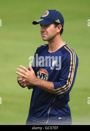 Australien Kapitän Ricky Ponting bei der heutigen Trainingseinheit Stockfoto