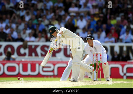 Cricket - The Ashes 2009 - npower Vierter Test - Tag zwei - England gegen Australien - Headingley. Der australische Schlagmann Michael Clarke beim vierten Test in Headingley, Leeds. Stockfoto