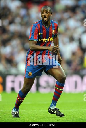 Fußball - Wembley Cup 2009 - Tottenham Hotspur gegen Barcelona - Wembley Stadium. Yaya Toure, Barcelona Stockfoto