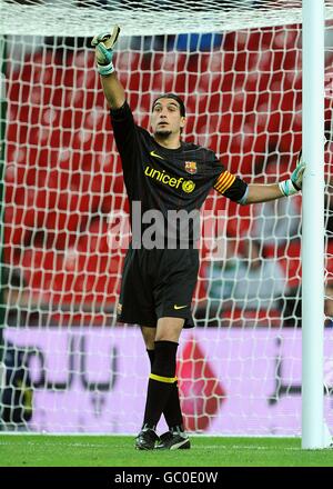 Fußball - Wembley Cup 2009 - Tottenham Hotspur gegen Barcelona - Wembley Stadium. Jose Manuel Pinto, Torwart von Barcelona Stockfoto