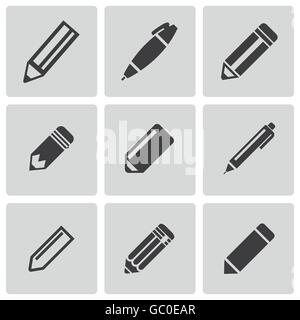 Vektor schwarzen Bleistift Icons set Stock Vektor