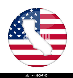 Kalifornien Zustand von Amerika Abzeichen isoliert auf einem weißen Hintergrund. Stockfoto