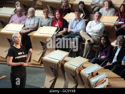 Annie Lennox spricht beim schottischen Parlament Stockfoto