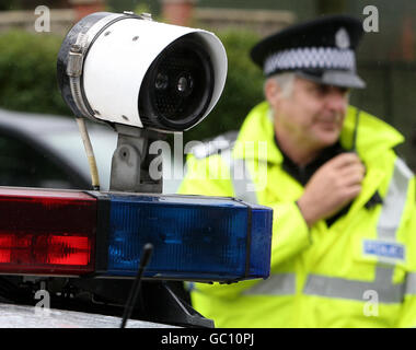 Strathclyde Polizei ANPR Kameras auf einem Verkehrspolizei Auto draußen Gefängnis Greenock Stockfoto