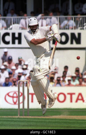 Cricket - die Wisden Trophy - Fünfter Test - England gegen Westindien - zweiter Tag. Englands Allrounder Ian Botham in Aktion am zweiten Tag des fünften Tests gegen die Westindischen Inseln beim Oval heute (Freitag) Stockfoto