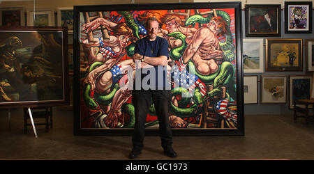 Peter Howson Gemälde Stockfoto