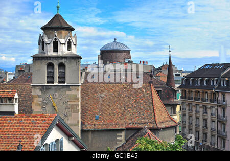 Dächer der Innenstadt von Genf, Schweiz Stockfoto