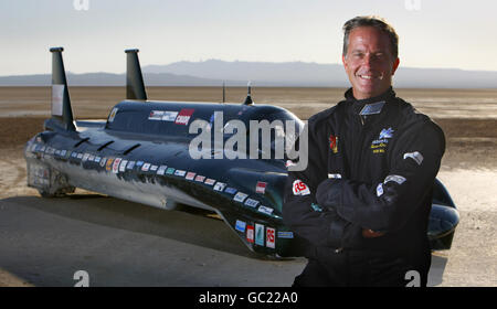 Britische Dampf-Auto-Weltrekord-Versuch Stockfoto