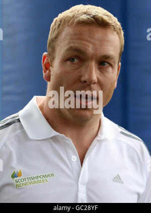 Sir Chris startet Rennschule Stockfoto