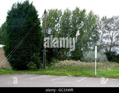 Die Szene, in der die Leiche des neunjährigen Mädchens Stacey Lawrence im Taxi eines Lastwagens auf der A605 in der Nähe von Warmington, Northamptonshire, gefunden wurde. Stockfoto