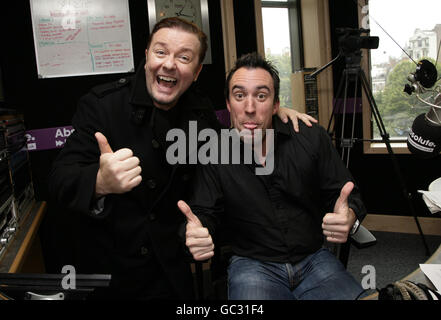 Ricky Gervais bei Absolute Radio Stockfoto