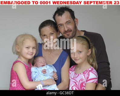 Erstes Baby Great Ormond Street Hospital Stockfoto