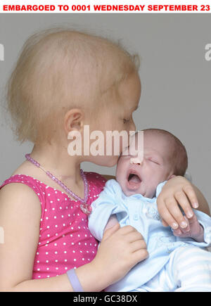 Erstes Baby Great Ormond Street Hospital Stockfoto