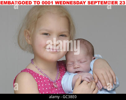 Erstes Baby Great Ormond Street Hospital Stockfoto