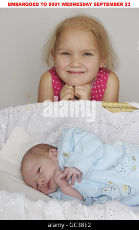Erstes Baby Great Ormond Street Hospital Stockfoto