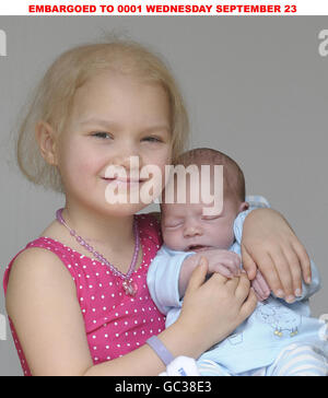 Erstes Baby Great Ormond Street Hospital Stockfoto