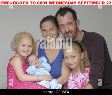 Erstes Baby Great Ormond Street Hospital Stockfoto