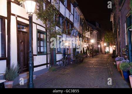 Alte Häuser, Alteschulstrasse Straße, Kempen, Nordrhein-Westfalen Stockfoto