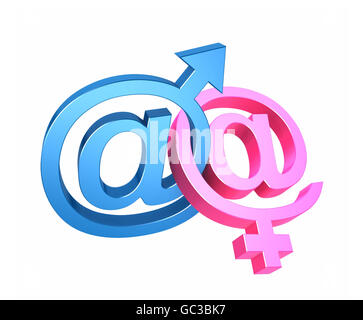 E-Mail und Geschlecht Symbole - 3d illustration Stockfoto