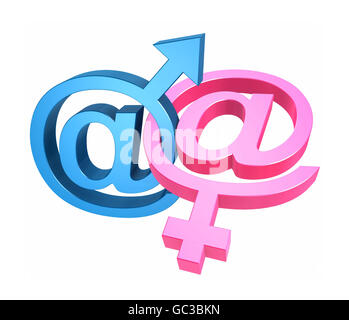 E-Mail und Geschlecht Symbole - 3d illustration Stockfoto
