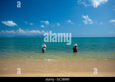 Maenam Beach oder Ao Menam, Hut Mae Nam, Koh Samui, Provinz Surat Thani, Thailand, Asien Stockfoto