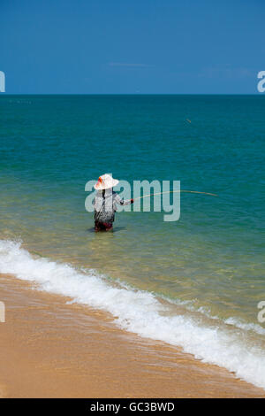Fischer am Maenam Beach oder Ao Menam, Hut Mae Nam, Kho Samui, Provinz Surat Thani, Thailand, Asien Stockfoto
