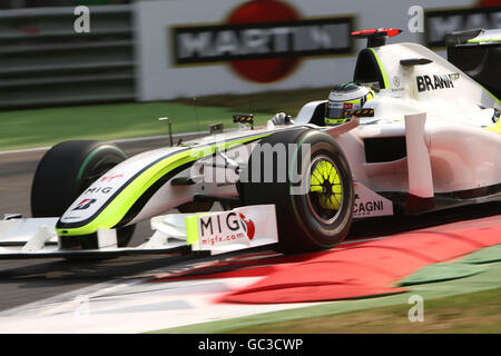 Formel-1-Autorennen - Großer Preis Von Italien - Trainingstag - Monza. Brawn GP's Jenson Button beim zweiten Training auf dem Monza Circuit, Italien. Stockfoto