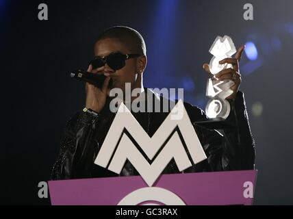 Chipmunk auf der Bühne mit dem Best Hip-Hop Act Award Die MOBO Awards 2009 beim SECC in Glasgow Stockfoto
