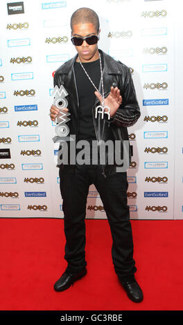 Chippmunk mit dem Best Hip-Hop Act Award während der MOBO Awards 2009 beim SECC in Glasgow. Stockfoto