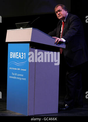 John Prescott bei der BWEA31 Konferenz im Konferenzzentrum in Liverpool. Stockfoto