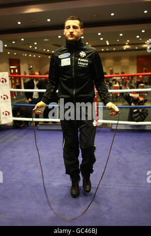 Boxen - Carl Froch Media Workout - Crowne Plaza Hotel - Nottingham. Carl Froch bei einem Medienwork im Crowne Plaza Hotel, Nottingham. Stockfoto