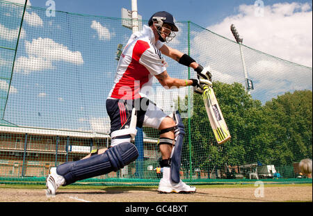 Cricket - England Nets Session - Wanderers Stadium. Kevin Pietersen, Englands, während einer Nets-Trainingseinheit auf dem Wanderers Cricket Ground, Johannesburg, Südafrika. Stockfoto