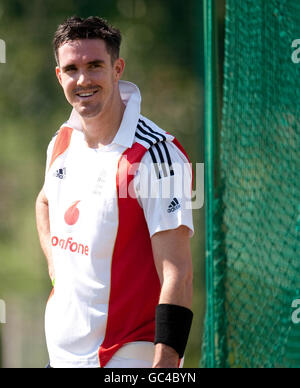 Kevin Pietersen, Englands, während einer Nets-Trainingseinheit auf dem Wanderers Cricket Ground, Johannesburg, Südafrika. Stockfoto