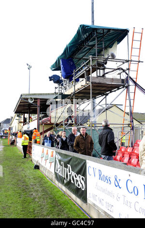 Fußball - FA Cup - erste Runde - Paulton Rovers gegen Norwich City - Winterfield Road. Gesamtansicht der Winterfield Road Stockfoto