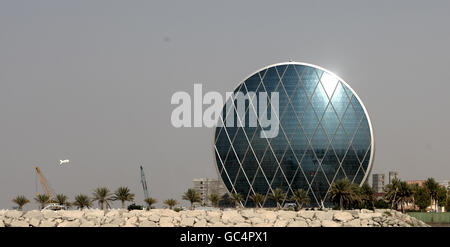 Der Hauptsitz des Unternehmens Aldar in Abu Dhabi, Vereinigte Arabische Emirate Stockfoto