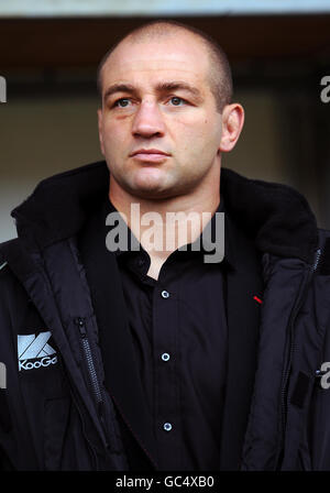 Saracens und England Kapitän Steve Borthwick in den Tribünen als Er erholt sich von Verletzungen Stockfoto