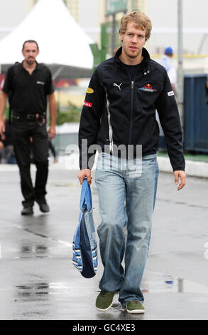 Motorsport - Großer Preis Von Brasilien - Paddock Day - Interlagos. Sebastian Vettel von Red Bull kommt in Interlagos, Sao Paulo, an. Stockfoto
