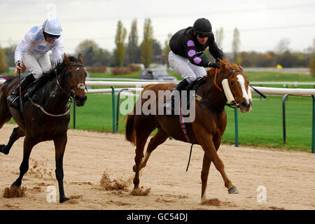 Pferderennen - Southwell Racecourse. Angies Nickerchen mit Robert Winston gewinnt das Come Jump Racing 9. November Nursery Handicap (Div 2) auf der Southwell Racecourse. Stockfoto