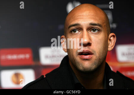 Evertons Tim Howard während einer Pressekonferenz im Goodison Park, Liverpool. Stockfoto