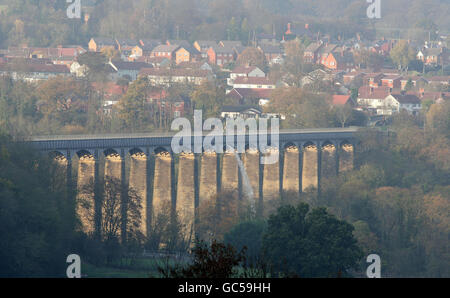 Aquädukt in Nord-Wales entwässert Stockfoto