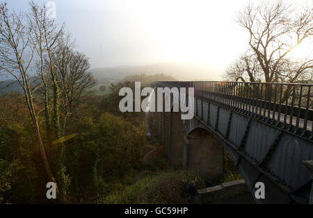 Aquädukt in Nord-Wales entwässert Stockfoto